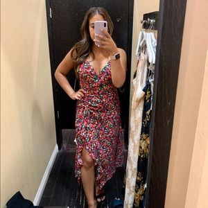 Floral hot pink dress